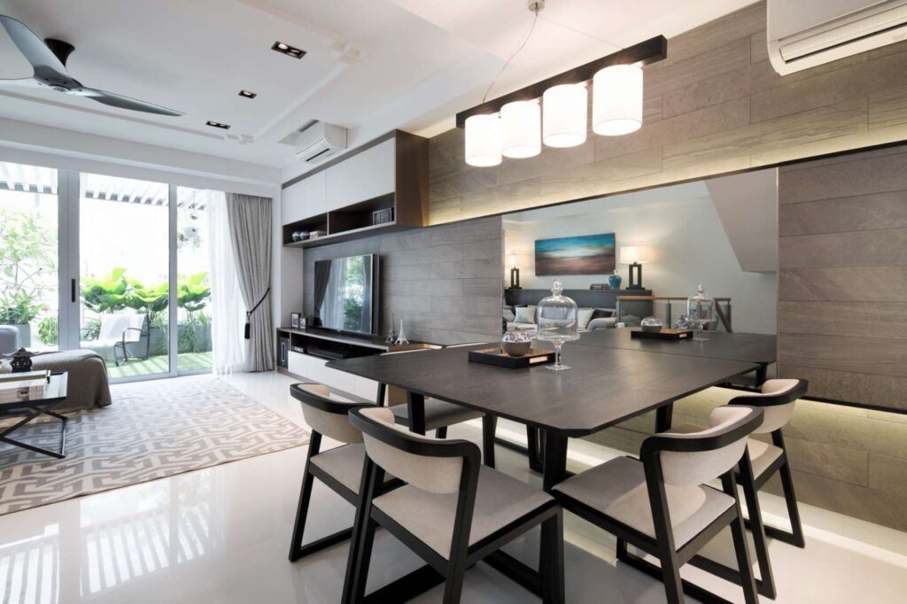 現代住宅客餐廳風格圖，示意居家風水調整空間配置